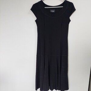 Marallis Cap Sleeve Ruffle Black Dress